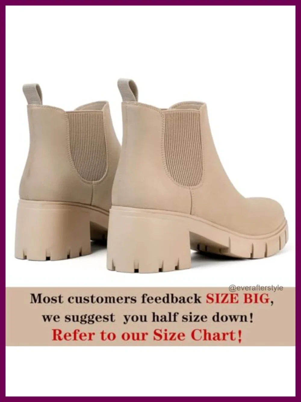 Chunky Lug Sole Chelsea Booties Slip On Ankle Boots